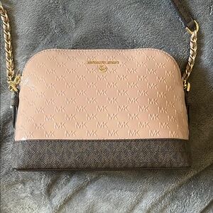 Michael Kors Pink and Brown Crossbody Bag